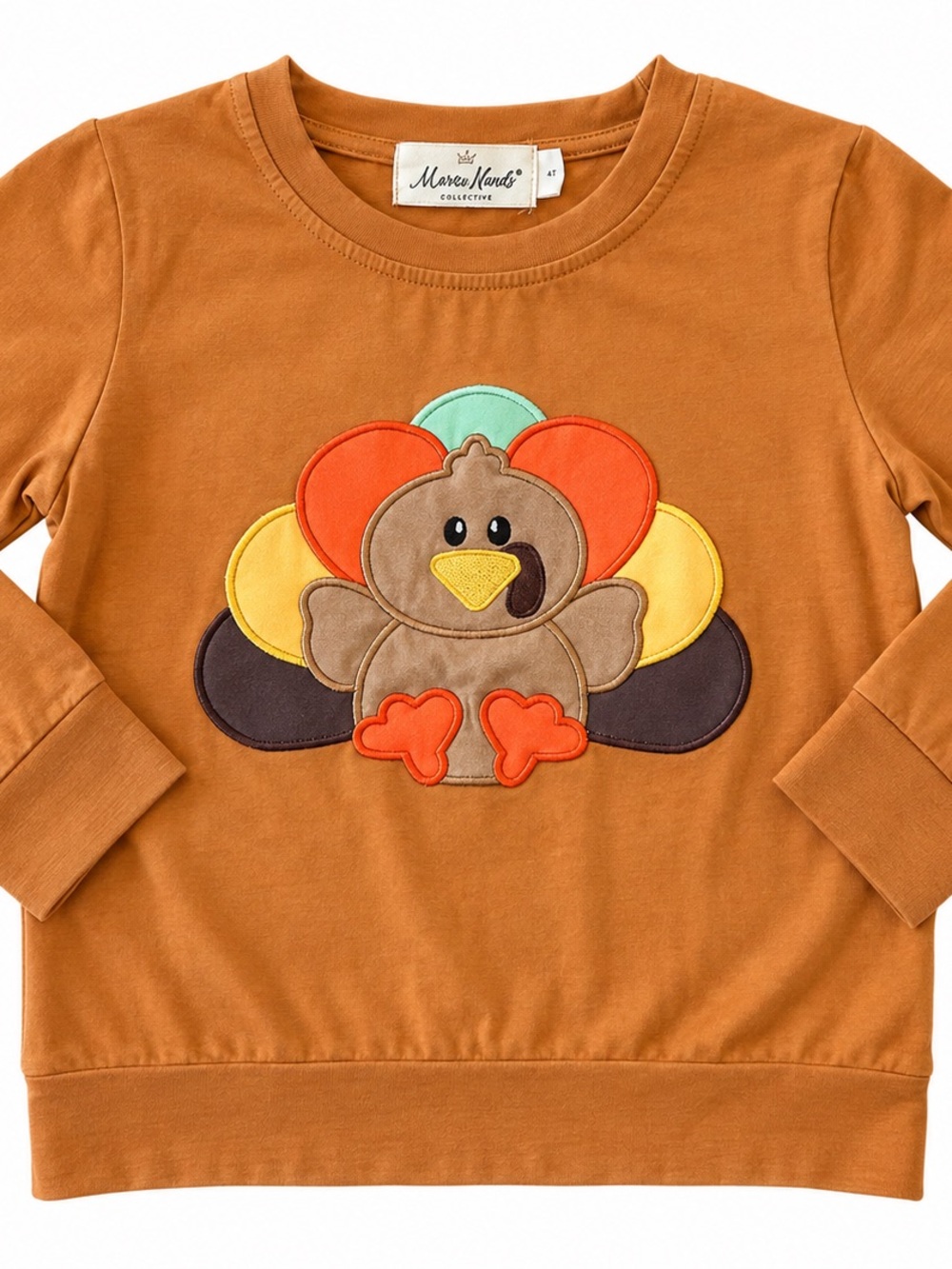 Marie Nicole 4T Thanksgiving Turkey Appliqué Long Sleeve Top Fall